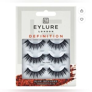 Eylure London Definition #126 Lashes Set + Glue Latex Free NEW